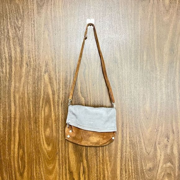 Hammitt VIP Studded Leather Snakeskin Foldover Crossbody...